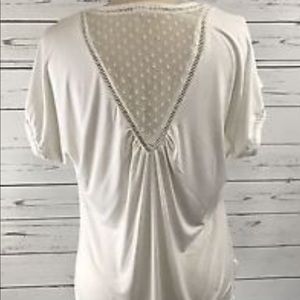 Anthropologie Meadow Rue Ivory V-neck Shirt Large